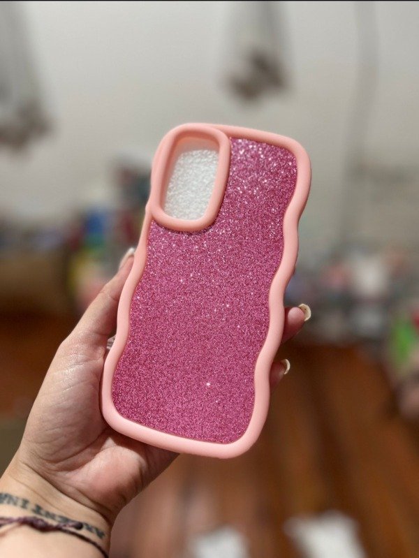 Producto - funda ondulada brillantina rosa