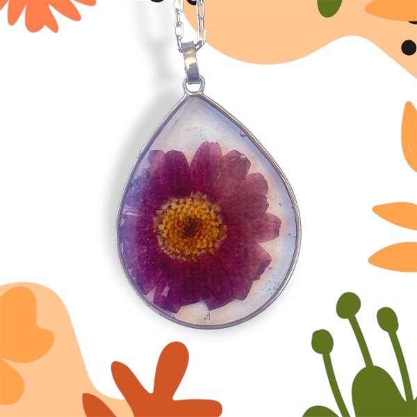 Producto - Margarita violeta- Plata 925 - 4cm - 2