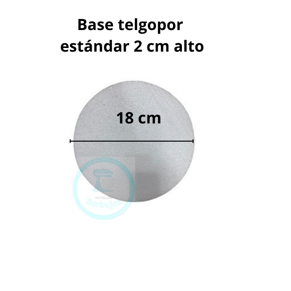 Producto - Base Telgopor Estándar 18 cm - altura 2 cm - x1