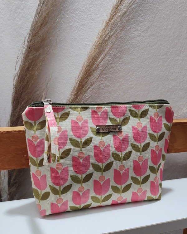 Producto - Neceser clasico - flor rosa/verde