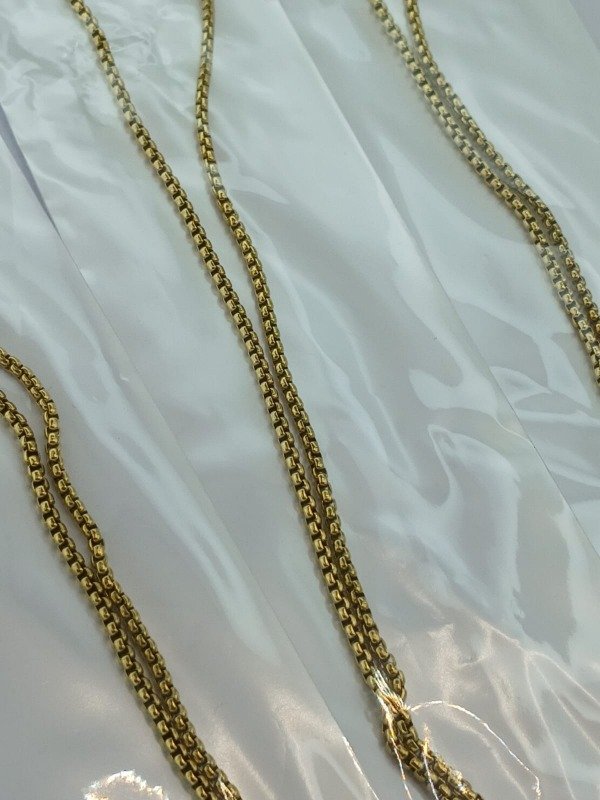 Producto - Cadena Dorada por UNIDAD tamaño de 50 cm acero quirúrgico 2.0MM