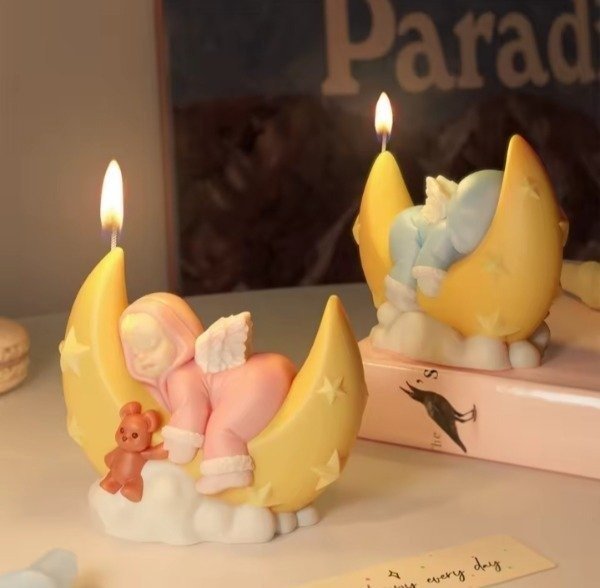 Producto - Molde silicona bebe dormido sobre la luna - 5