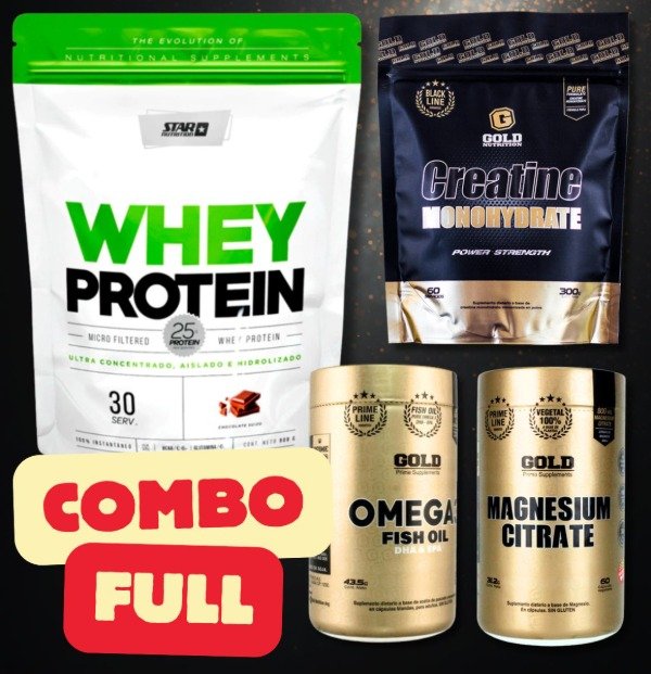 Producto - COMBO AGUINALDO - Proteína + Creatina + Omega 3 + Citrato de Magnesio - 0