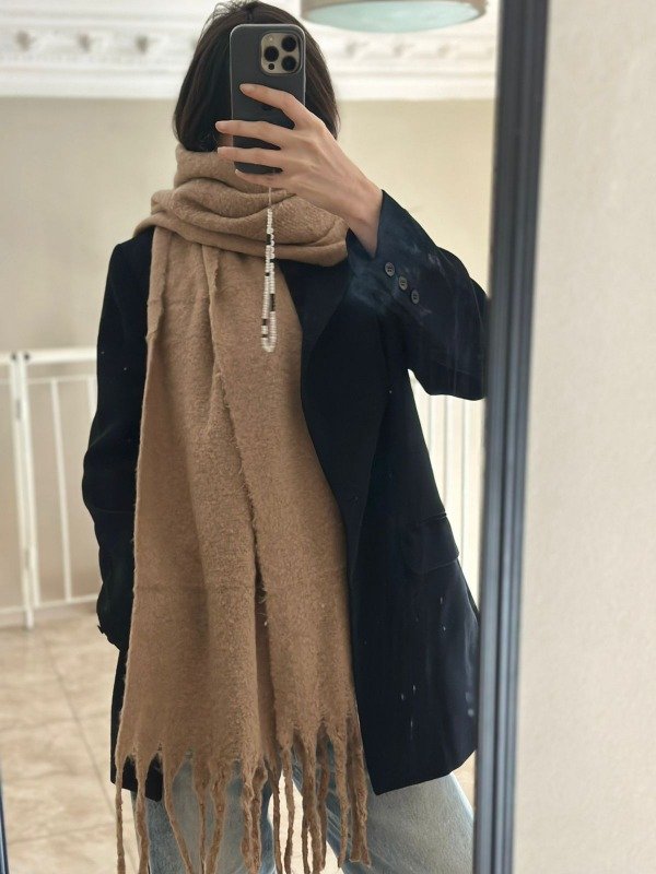 Producto - Bufandon Liso Beige Clásico
