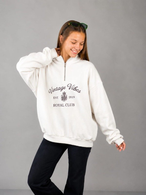 Producto - Buzo Medio Cierre "Royal Club" Off White