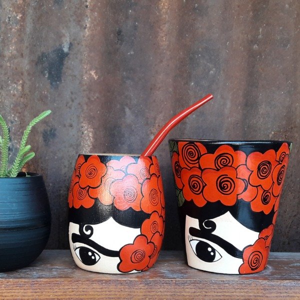 Producto - SET MATE Y MACETA N10 FRIDA KAHLO (MOD.3)