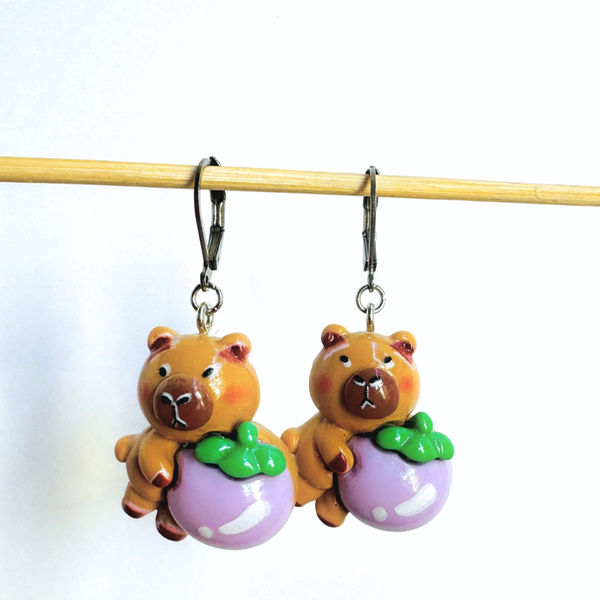 Producto - Aros Capibara Mora