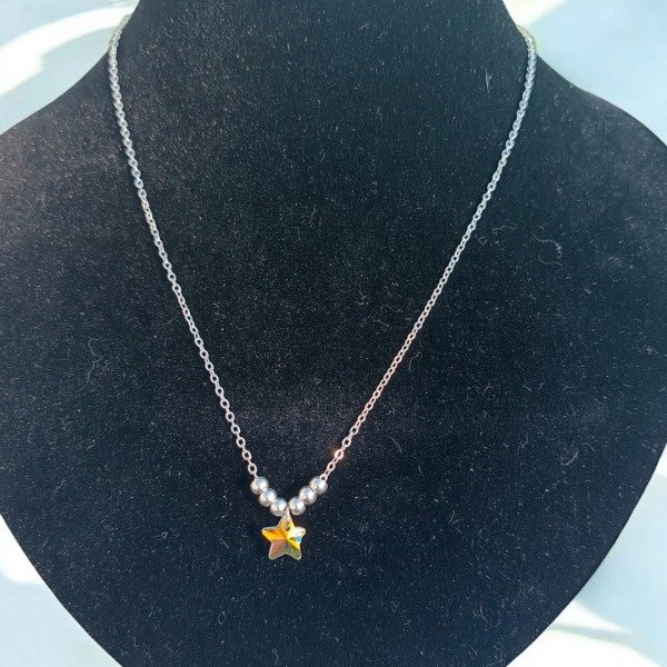 Producto - Collar Estrella de Cristal Acero Inoxidable