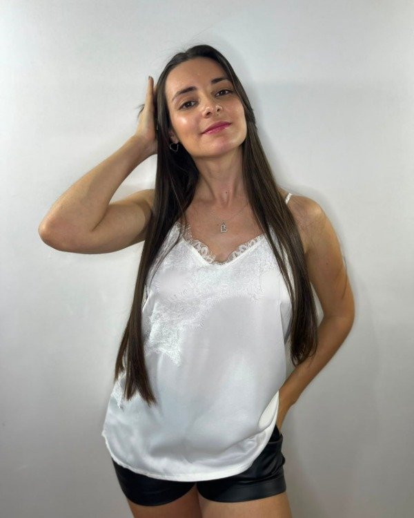 Producto - BLUSA SEDA PREMIUM CON ENCAJE