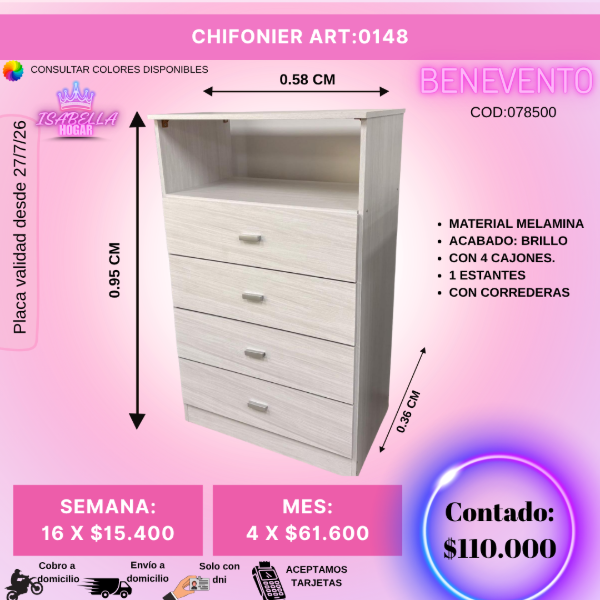Producto - CHIFONIER DE MELAMINA BENEVENTO - 0