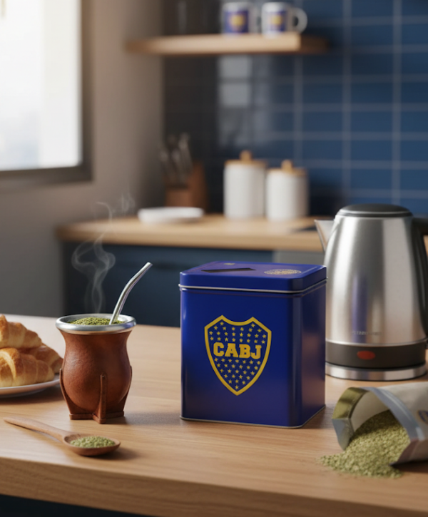 Producto - Fallado!! Boca Juniors Azucarera O Yerbera De Lata (azul1)