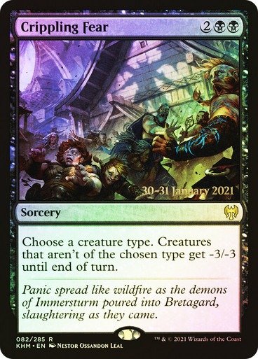 Producto - Crippling Fear (Prerelease Foil) (Kaldheim) (Spanish)