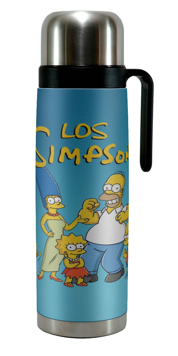 Producto - TERMO ACERO MEDIA MANIJA 1L ECOCUERO LOS SIMPSONS