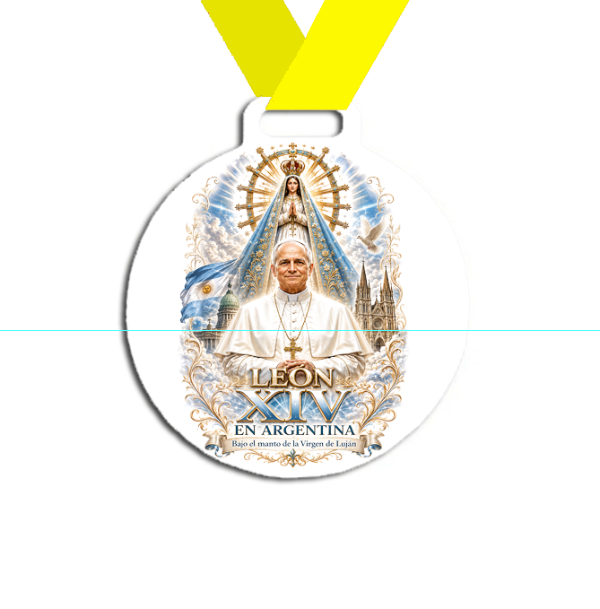 Producto - Medalla Plastica Personalizada visita Papa León XIV #31 - 5