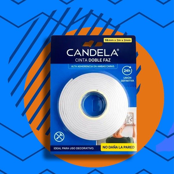 Producto - CINTA DOBLE FAZ CANDELA 18 MM X 2 MTS