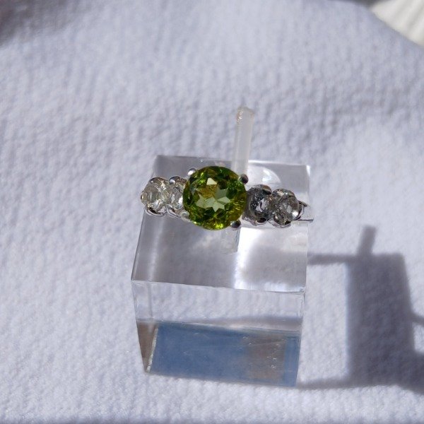 Producto - Anillo plata 925 Peridoto y Topacio claro n17 - 5