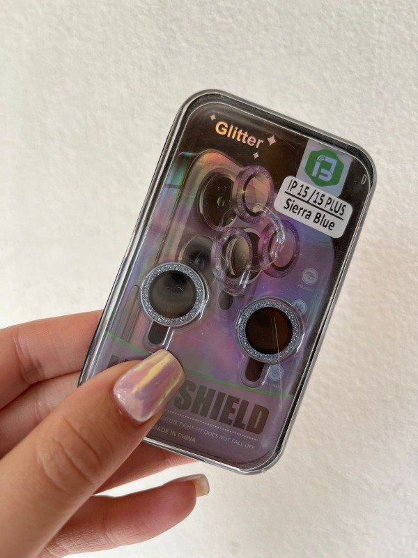 Producto - Iph 15 y iph 15 plus protector de camara brillo azul claro