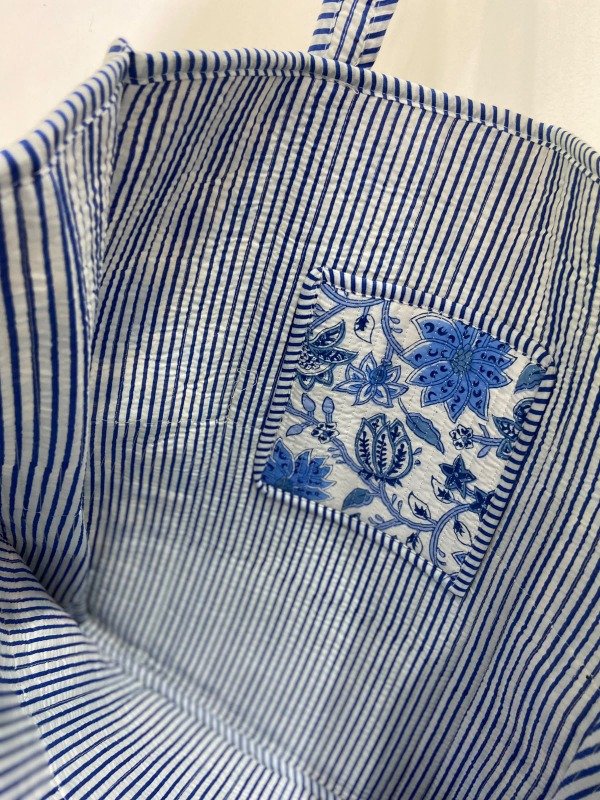 Producto - bolso azul y blanco - 0