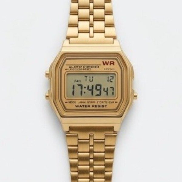 Producto - Reloj para hombre digital dorado estilo retro vintage - 0