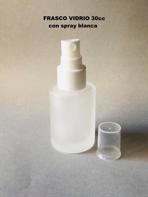 Producto - Frasco vidrio satinado 30cc con válvula spray