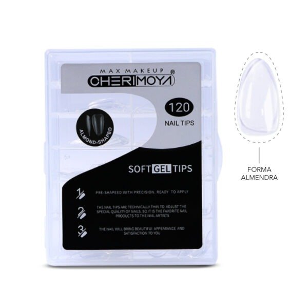 Producto - Tips Soft Gel Cherimoya Almendra 120 unidades