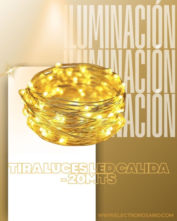 Producto - TIRA LUCES LED CALIDA - 20MTS