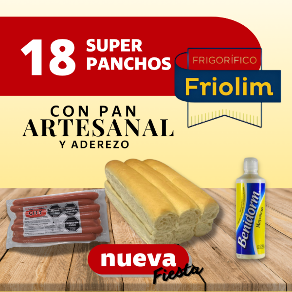 Producto - 18 SUPER PANCHOS FRIOLIM PANCHO CITY C/ PAN Y ADEREZO