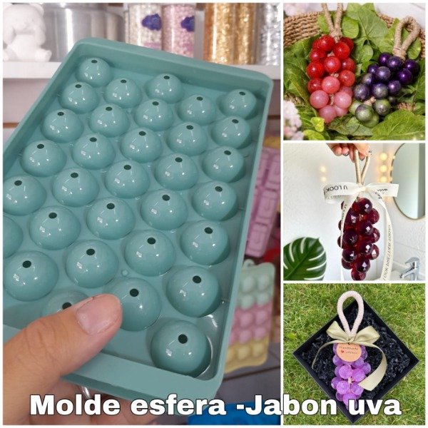 Producto - Molde plastico cubetera viral esfera -jabon uva