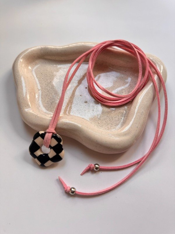 Producto - Flor Cuadros + Cordón NEGRO de REGALO - 3
