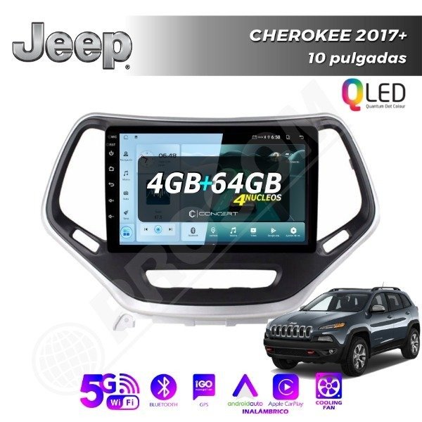 Producto - MULTIMEDIA JEEP CHEROKEE 2017+ 4G 64 MEMO - 9" CON CAR PLAY Y ANDROID AUTO