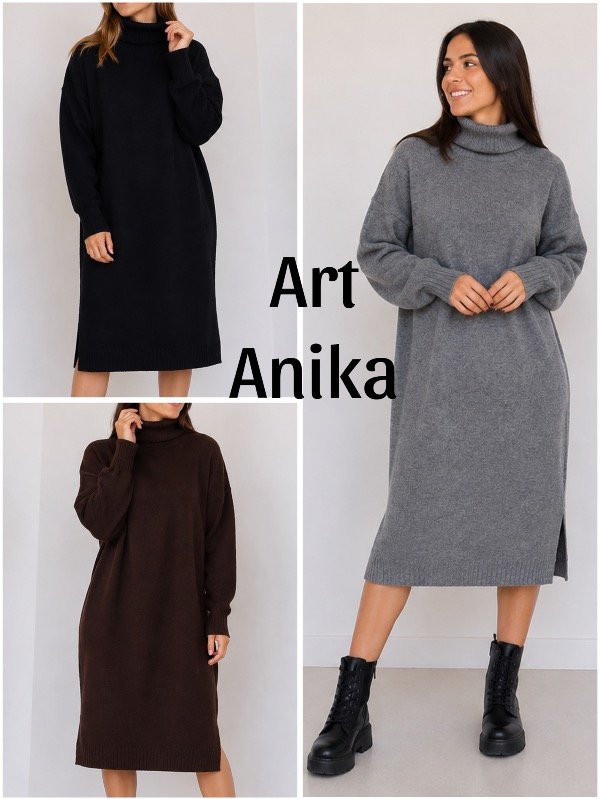 Anika vestido tejido bucleé (98 cm largo)