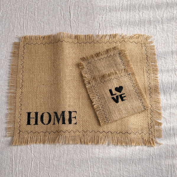 Producto - Set de Individual + Porta Cubiertos  OMI Yute