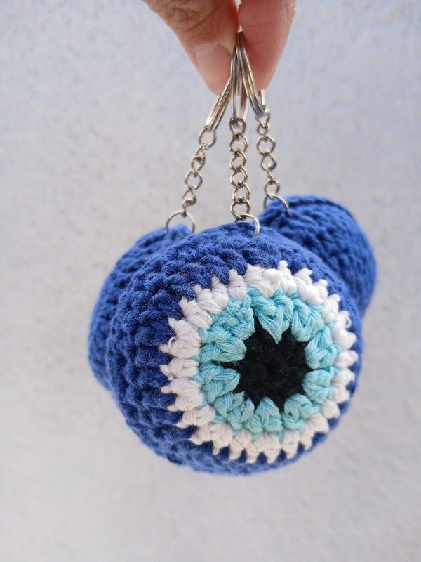 Producto - Ojo Turco / Nazar Azul Tejido - Llavero / Colgante