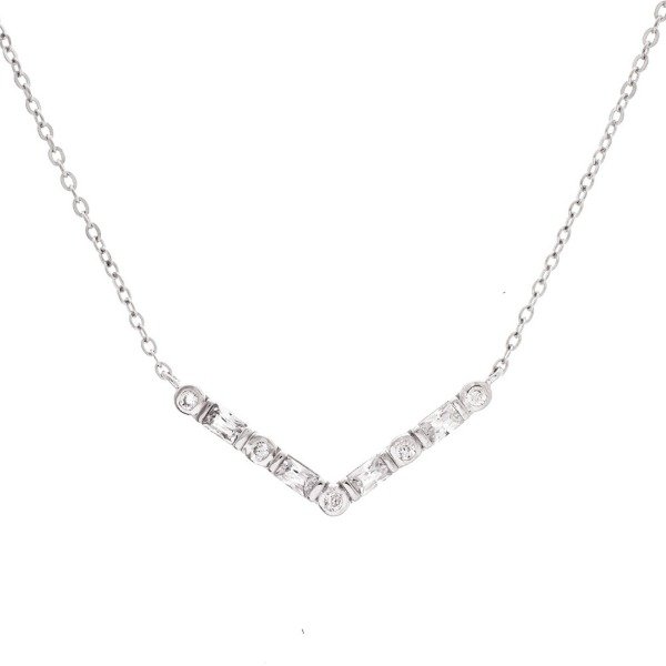 Producto - Conjunto en v piedras baguettes y redondas