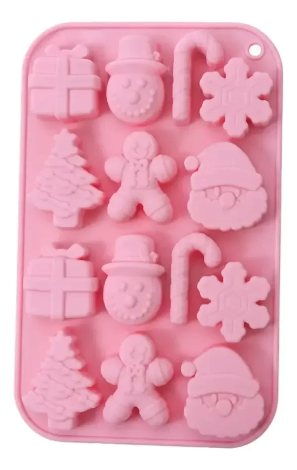 Producto - Molde Silicona Formas Navideñas Regalo Pino Jengibre x14 Ideal P/ Velas N26