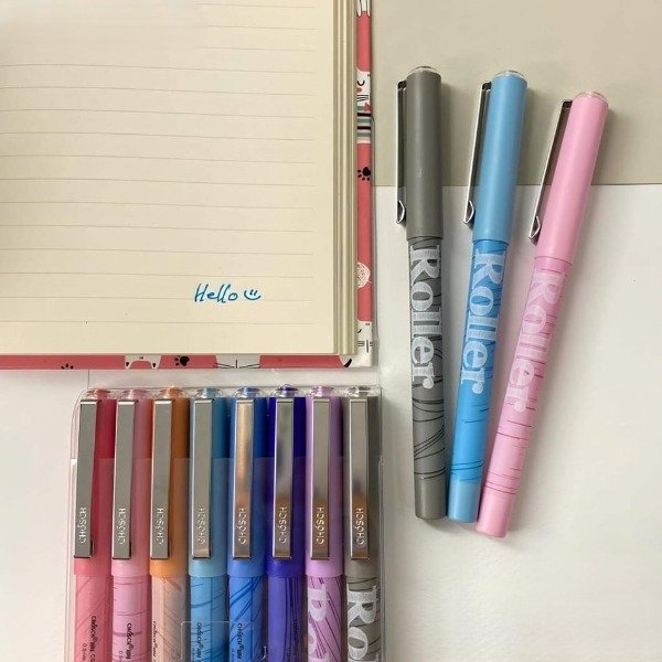 Producto - Set bolígrafos x8 tinta en gel trazo fino Roller