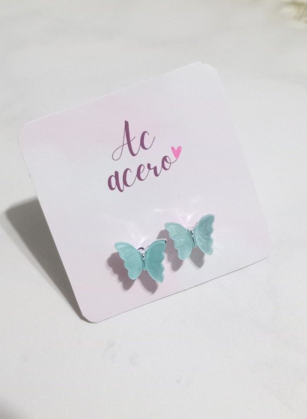 Producto - Aros mariposa celestes