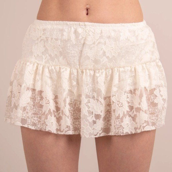 Producto - Falda Encaje con Short Blanco - T.U