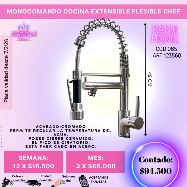 Producto - MONOCOMANDO COCINA EXTENSIBLE FLEXIBLE CHEF
