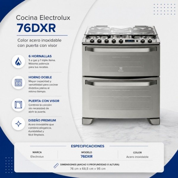 Producto - COCINA MULTIGAS ELECTROLUX 76DXR