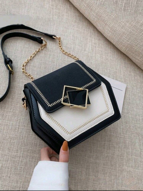 Producto - Cartera Crossbody Elegante Negro y Cremita
