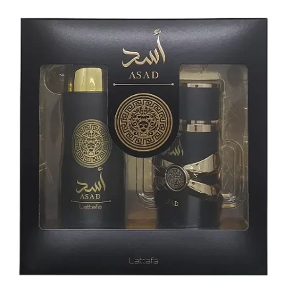 Producto - Lattafa Set Asad EDP 100ML + Body Spray 200ML Masculino