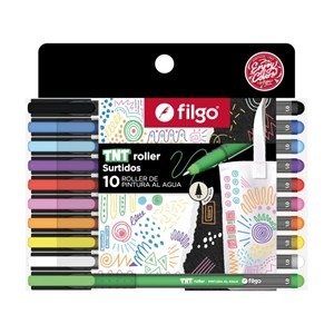 Producto - Marcador Roller FILGO acrílico al agua TNT CLASICOS x 10 colores