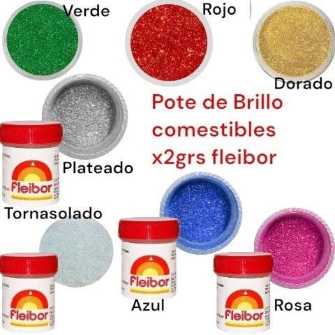 Producto - Pote de brillo comestible fleibor 2 gr varios colores