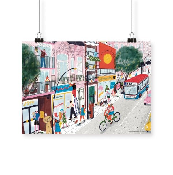 Producto - Lámina AV SANTA FE - Celeste Castella - 20x30cm