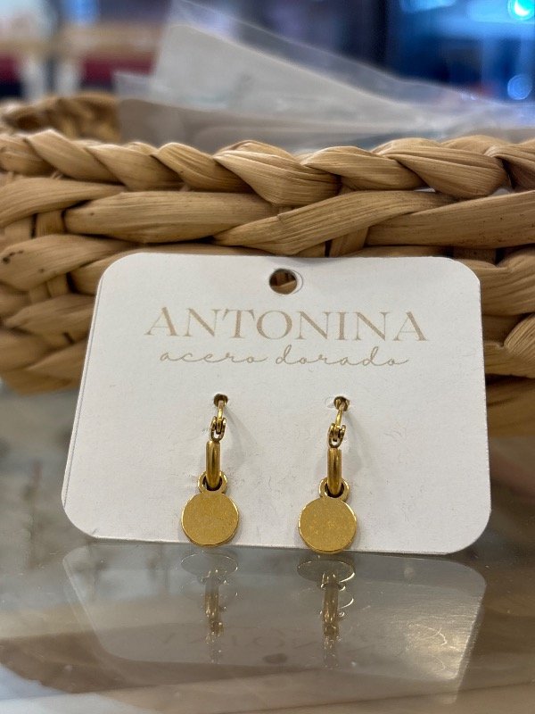 Producto - ARGOLLITAS COIN COLGANTE GOLD (Par)