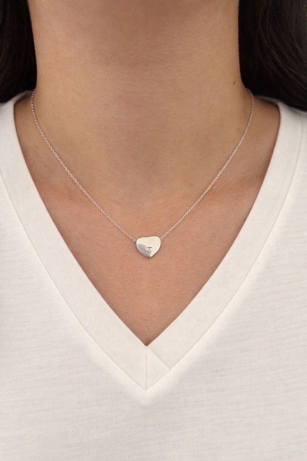 Producto - Cadena con dije pasante de corazón en plata 925
