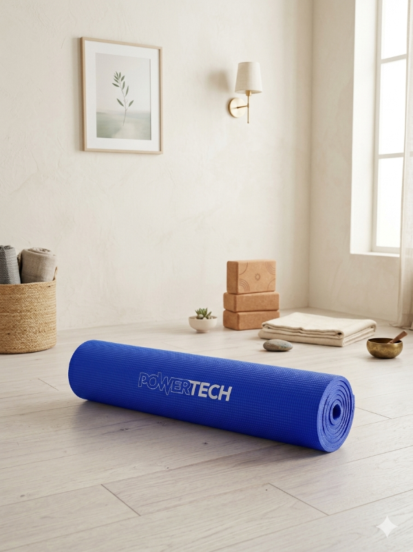 Producto - Mat de yoga PVC 6mm antideslizante fitness pilates entrenamiento - POWERTECH