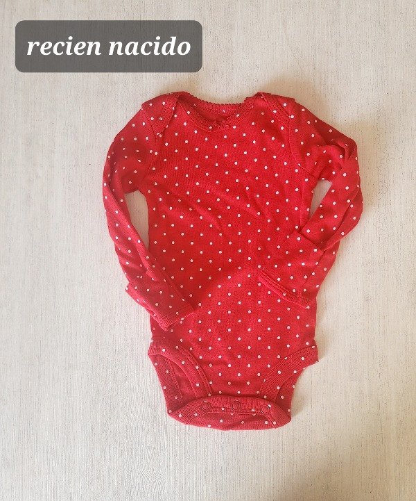Body manga larga carters  recien nacido rojo