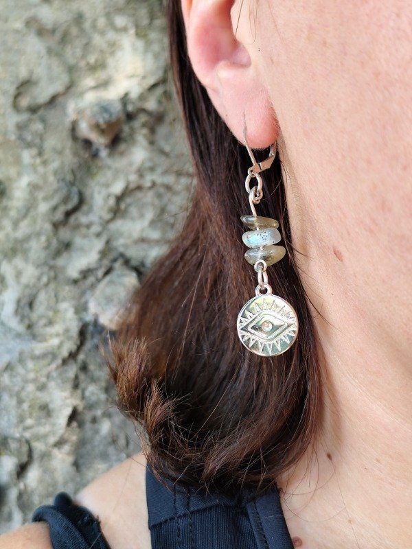 Producto - AROS OJITO CON LABRADORITA - Protección energética